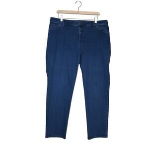 J. Jill Women's Straight Leg Jeans in Dark Blue Denim